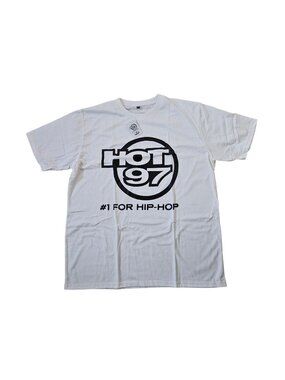 Hot 97 Logo White T-Shirt XXL #1 For Hip-Hop Bold Graphic Tee